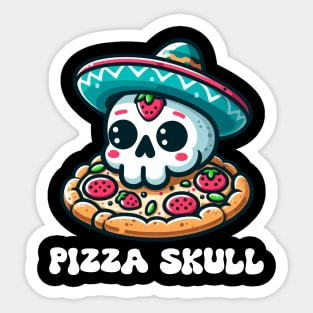 Pizza Skull Sticker